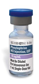 phenylephrine 10mg/mL 1mL vial apollo label